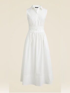 NWT JCREW Fitted-waist shirt-dress in cotton poplin